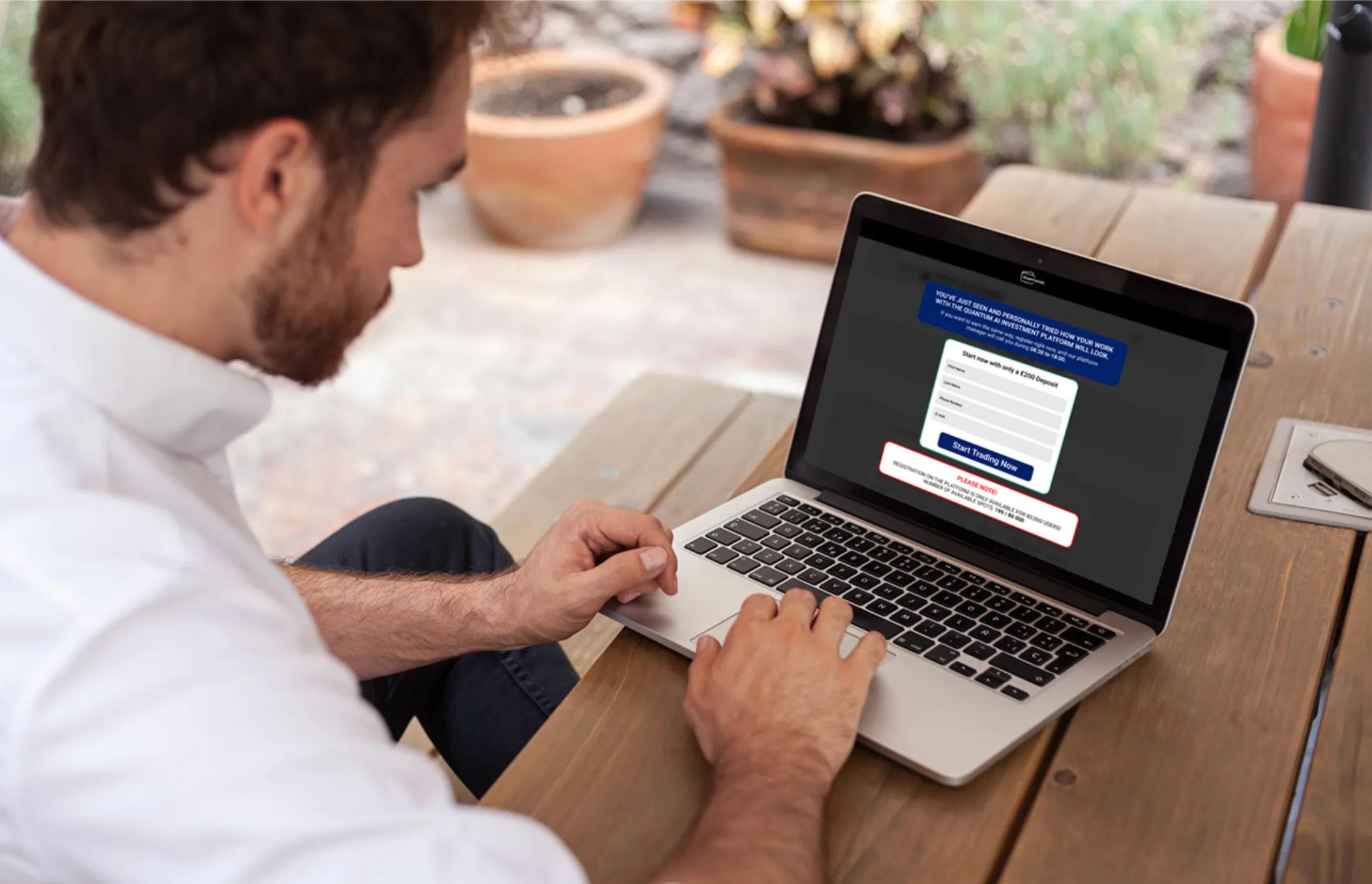 Step 1: Registration — laptop with sign-up form
